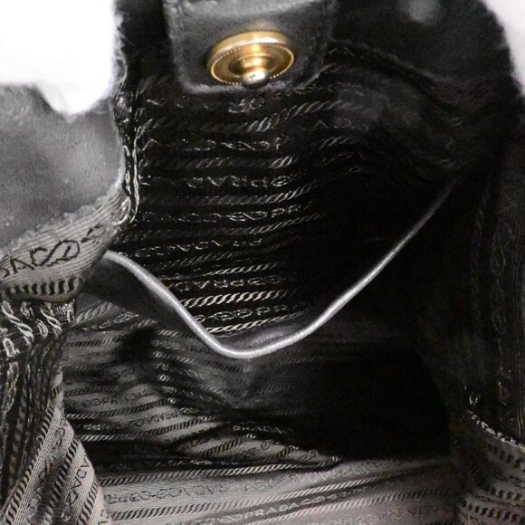 PRADA Logo Tessuto Shoulder Hand Bag Nylon Leather Brown Khaki GHW 81EE120 - Picture 11 of 16